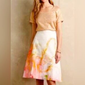 Anthropologie Claire Desjardins Abstract Print A-Line Skirt size 2